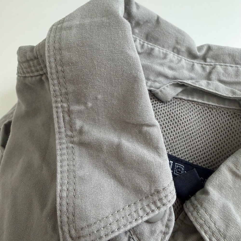5.11 Tactical Series Mens Gray Cotton Canvas Long Sleeve Shirt Style 72157 L - Picture 6 of 6